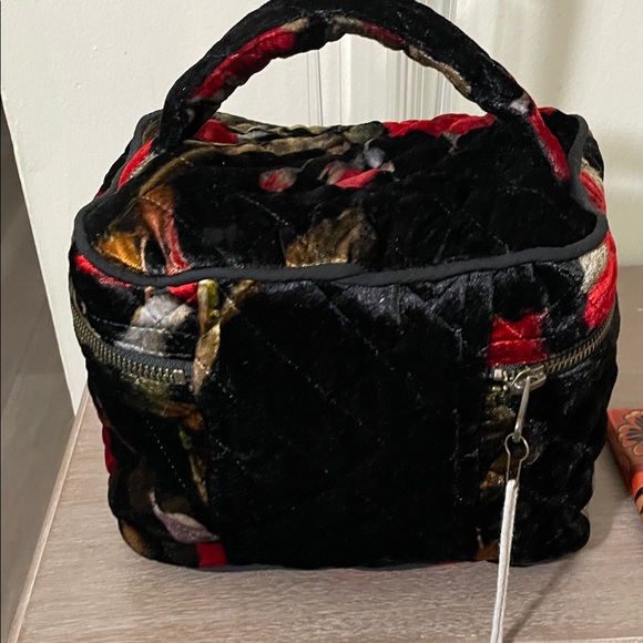 Johnny Was Black and Red Velvet Floral Bag - Picture 4 of 14